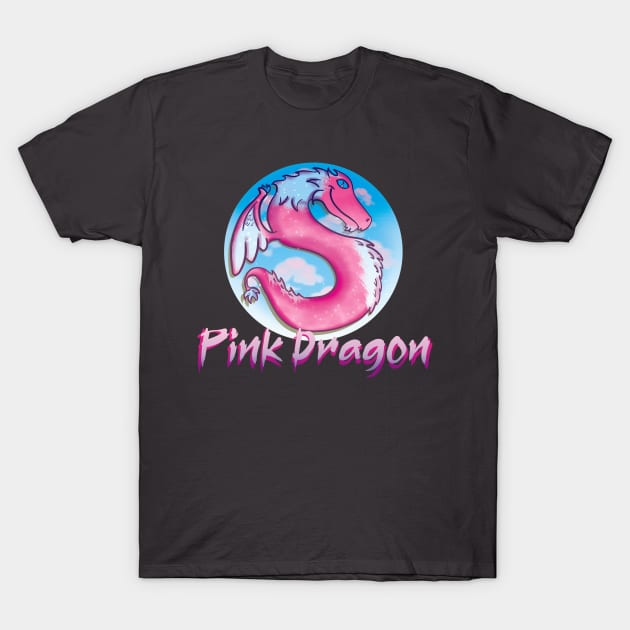 Pink Dragon T-Shirt by PorinArt